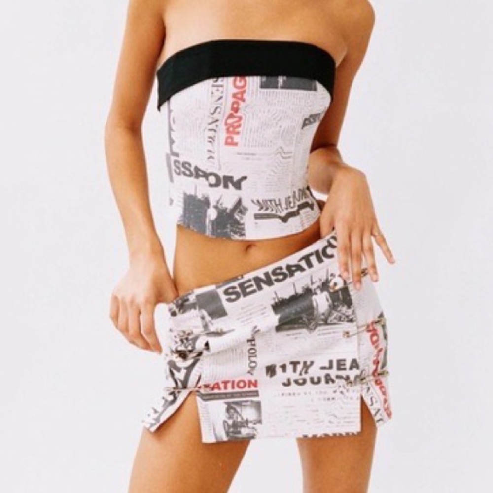 With Jean | Safety Mini Skirt | Read All About It
